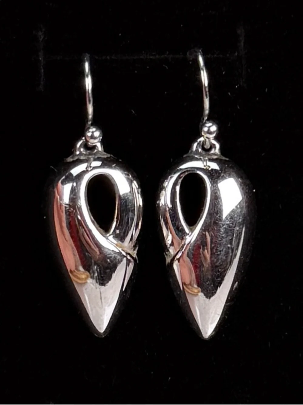Elegant Silvertone Drop Pierced Earrings